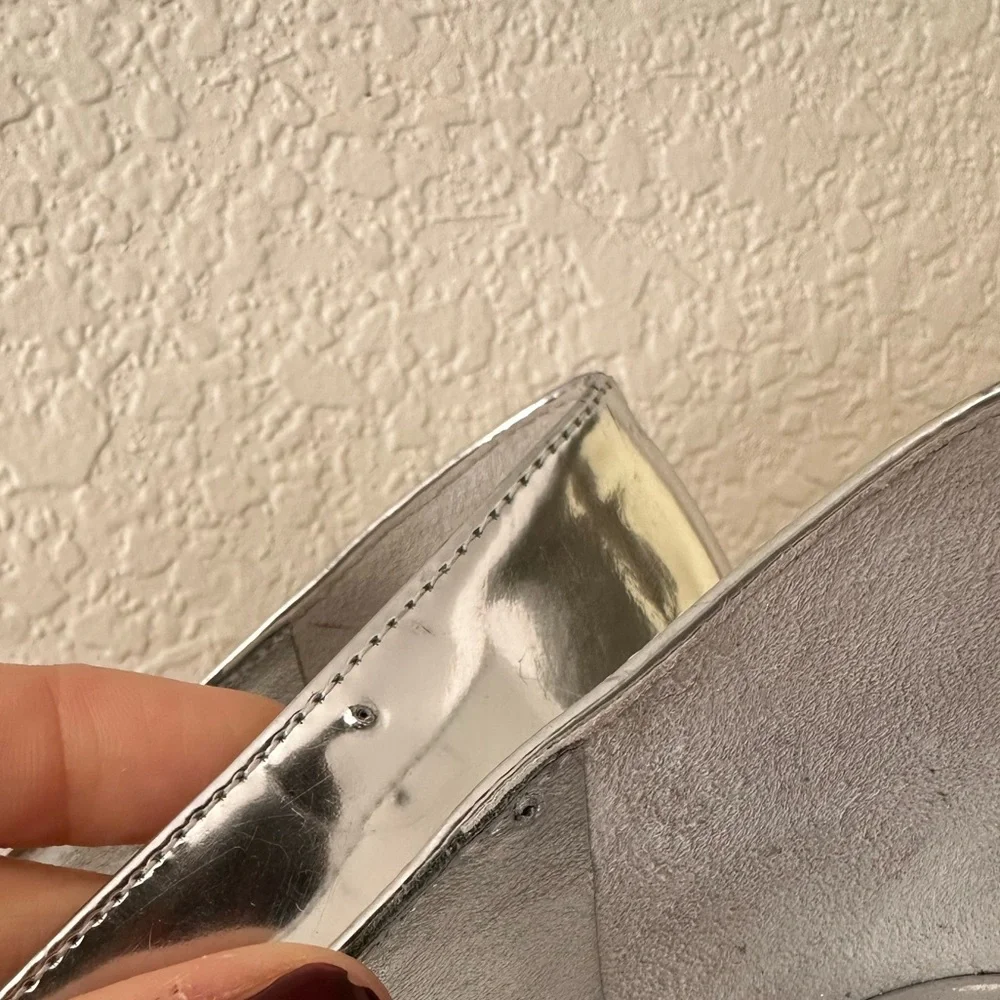 Reformation Milano Pumps In Silver Size 8 - Picture 10 of 11